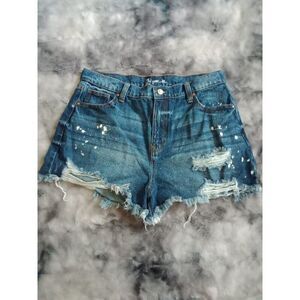 Blue Jean Denim Shorts ripped distressed juniors 13
